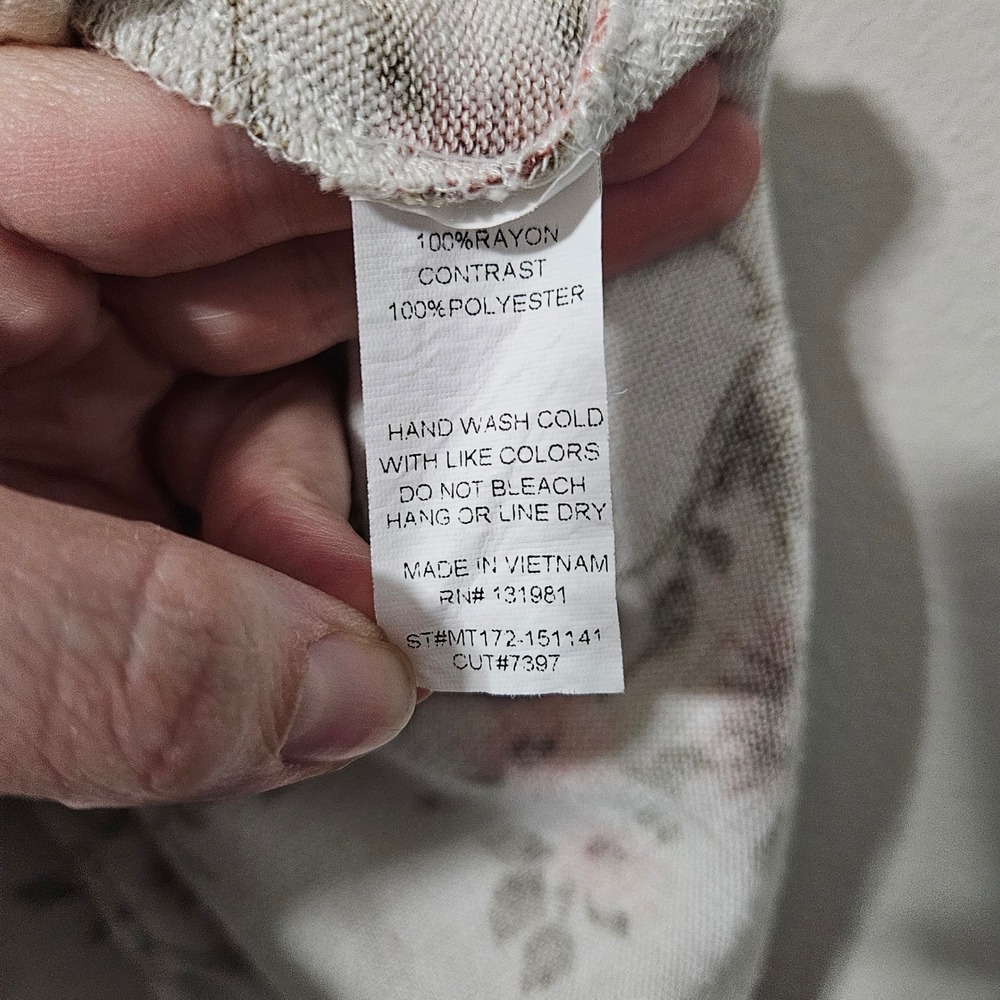 Love Delirious Maternity Floral Tie Back Ruched Side Top XL Cream Pink‎ - Picture 4 of 5